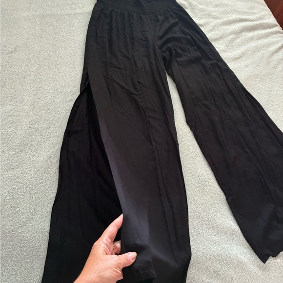 Khush Black Wide-Leg Pants - Size Large - Picture 9 of 9